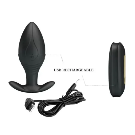 Regina Plug Anal Vibrador Recargable Negro | Pretty Love