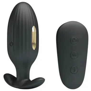 Kelly Plug Anal Vibrador Recargable Negro | Pretty Love
