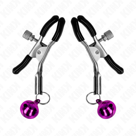 KINK - PINZAS PARA PEZONES CON CAMPANILLA VIOLETA 6 CM KINK NIPPLE GRIP