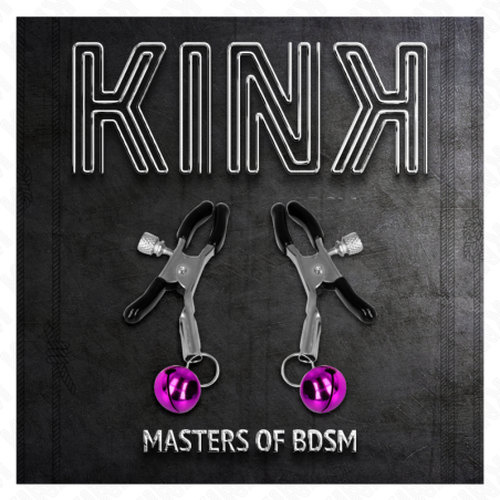 KINK - PINZAS PARA PEZONES CON CAMPANILLA VIOLETA 6 CM KINK NIPPLE GRIP