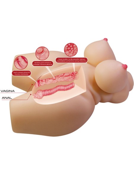 CRAZY BULL - GRACE TORSO FEMENINO REALISTA VAGINA Y ANAL 7.5 KG 