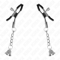 KINK - PINZAS PARA PEZONES CON COLGANTE DE CAMPANA PLATEADO 6 CM KINK NIPPLE GRIP 2