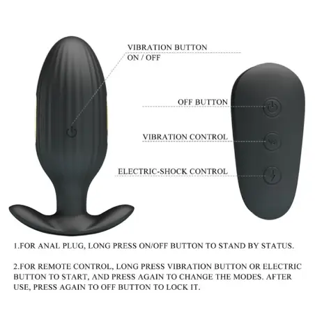 Kelly Plug Anal Vibrador Recargable Negro | Pretty Love