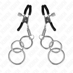 KINK - PINZAS PARA PEZONES CON 3 AROS 6 CM KINK NIPPLE GRIP 2