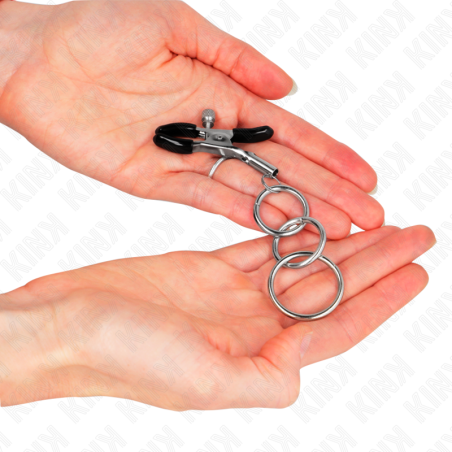 KINK - PINZAS PARA PEZONES CON 3 AROS 6 CM KINK NIPPLE GRIP