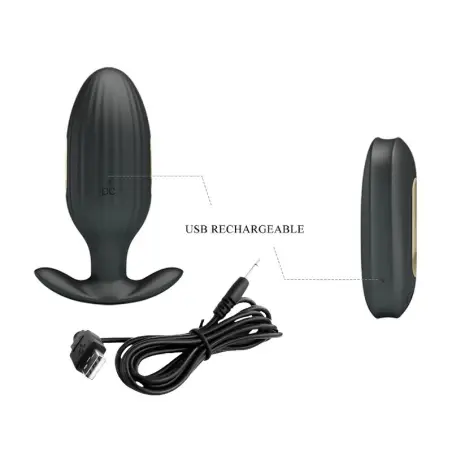Kelly Plug Anal Vibrador Recargable Negro | Pretty Love