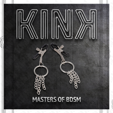 KINK - PINZAS PARA PEZONES CON ARO Y PEQUEÑAS CADENAS PLATEADO 6 CM KINK NIPPLE GRIP