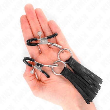 KINK - PINZAS PARA PEZONES CON BORLAS DE POLIPIEL 6 CM KINK NIPPLE GRIP