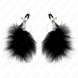 KINK - PINZAS PARA PEZONES CON PLUMA NEGRO 7 CM KINK NIPPLE GRIP 2