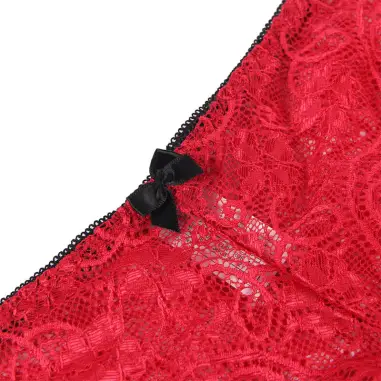 Set 3 Piezas Encaje y Saten Rojo S/M | Subblime
