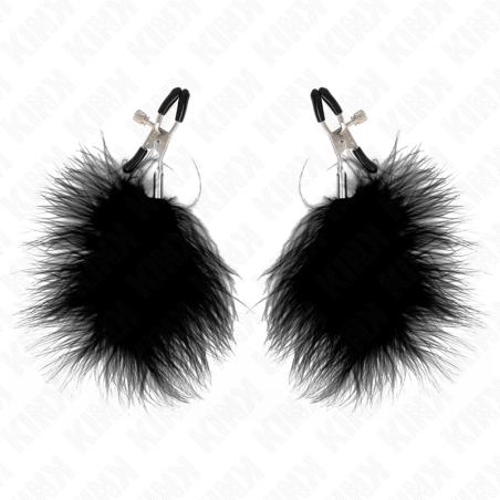 KINK - PINZAS PARA PEZONES CON PLUMA NEGRO 7 CM KINK NIPPLE GRIP