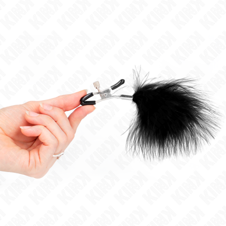 KINK - PINZAS PARA PEZONES CON PLUMA NEGRO 7 CM KINK NIPPLE GRIP
