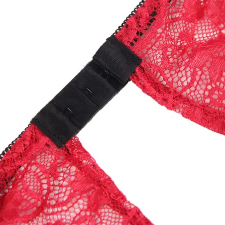 Set 3 Piezas Encaje y Saten Rojo S/M | Subblime