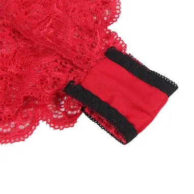 Set 3 Piezas Encaje y Saten Rojo S/M | Subblime
