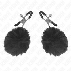 KINK - PINZAS PARA PEZONES CON POMPÓN NEGRO 6 CM KINK NIPPLE GRIP 2