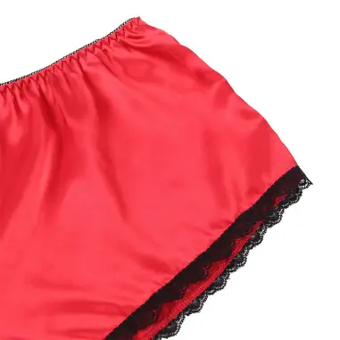 Set 3 Piezas Encaje y Saten Rojo L/XL | Subblime