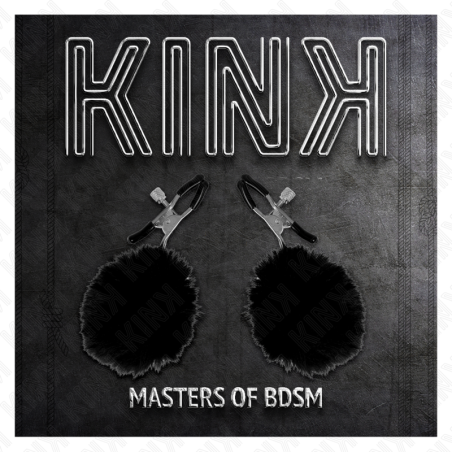 KINK - PINZAS PARA PEZONES CON POMPÓN NEGRO 6 CM KINK NIPPLE GRIP