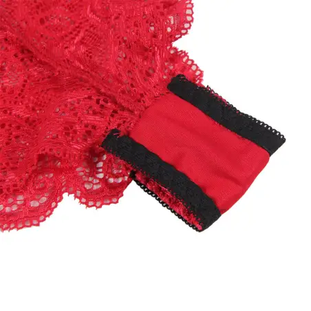 Set 3 Piezas Encaje y Saten Rojo L/XL | Subblime