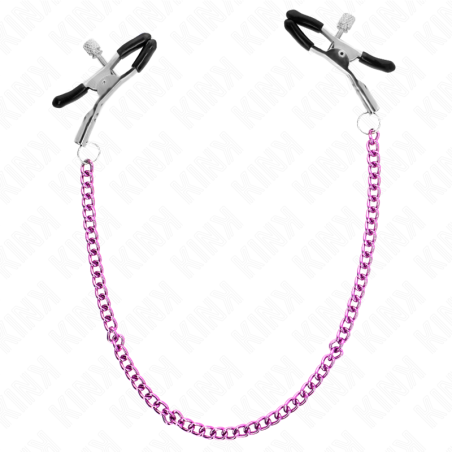 KINK - PINZAS PARA PEZONES CON CADENA VIOLETA 30 CM KINK NIPPLE GRIP