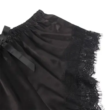 Pijama Sexy Saten y Encaje Negro L/XL | Subblime