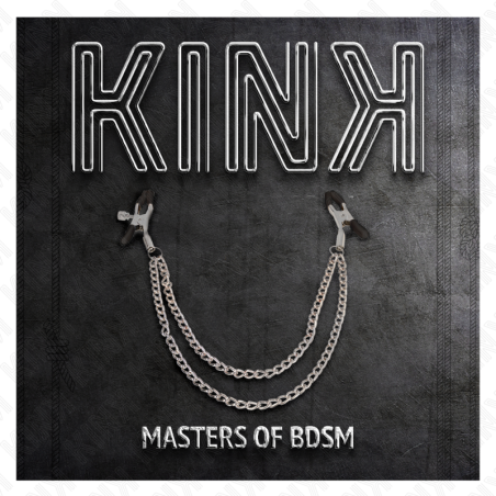 KINK - PINZAS PARA PEZONES CON DOBLE CADENA GRUESA PLATEADO 20/23 CM KINK NIPPLE GRIP