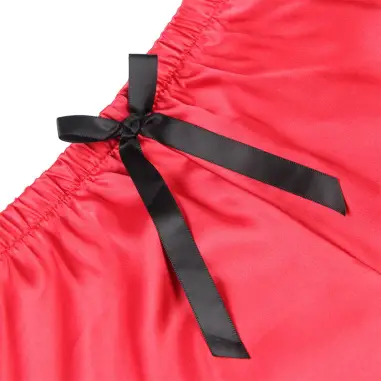 Pijama Sexy Saten y Encaje Negro/Rojo L/XL | Subblime
