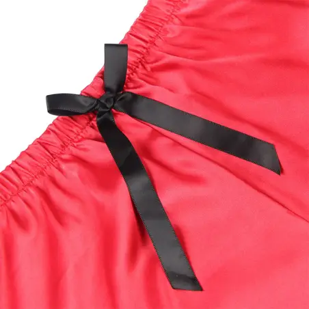 Pijama Sexy Saten y Encaje Negro/Rojo L/XL | Subblime