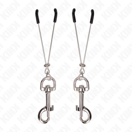 KINK - PINZAS PARA PEZONES FINA CON GANCHO PLATEADO 7 CM KINK NIPPLE GRIP