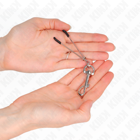 KINK - PINZAS PARA PEZONES FINA CON GANCHO PLATEADO 7 CM KINK NIPPLE GRIP