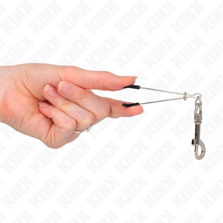 KINK - PINZAS PARA PEZONES FINA CON GANCHO PLATEADO 7 CM KINK NIPPLE GRIP