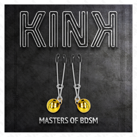 KINK - PINZAS PARA PEZONES FINA CON CASCABEL DORADO 7 CM KINK NIPPLE GRIP