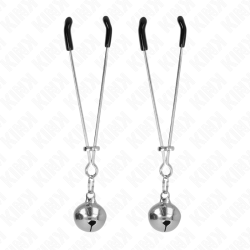 KINK - PINZAS PARA PEZONES FINA CON CASCABEL PLATEADO 7 CM KINK NIPPLE GRIP 2