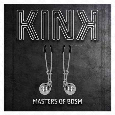 KINK - PINZAS PARA PEZONES FINA CON CASCABEL PLATEADO 7 CM KINK NIPPLE GRIP