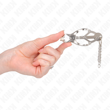 KINK - PINZAS PARA PEZONES ESTILO JAPONÉS CON CADENAS PLATEADO KINK NIPPLE GRIP