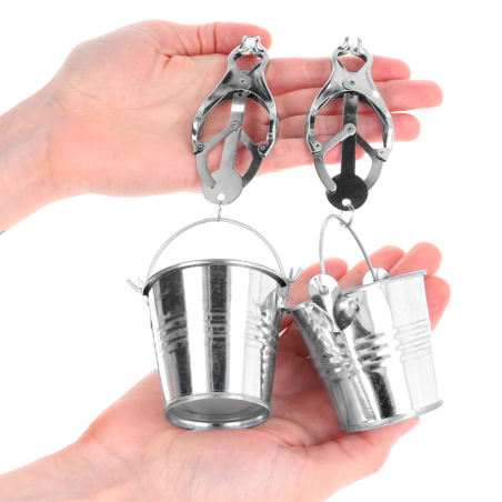 KINK - PINZAS PARA PEZONES ESTILO JAPONÉS CON CUBOS PLATEADO KINK NIPPLE GRIP