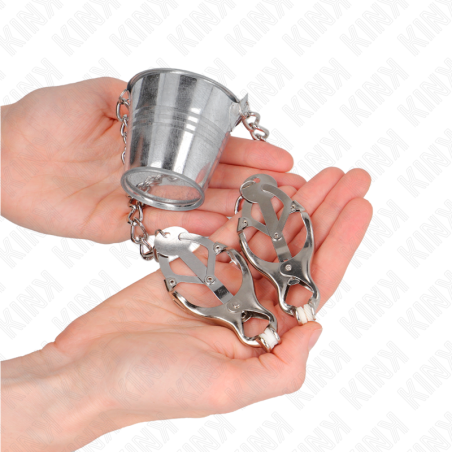 KINK - PINZAS PARA PEZONES CON CUBO PLATEADO KINK NIPPLE GRIP