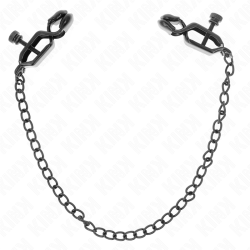 KINK - PINZAS PARA PEZONES PLANAS NEGRO CON CADENA NEGRO 30 CM KINK NIPPLE GRIP