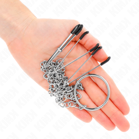 KINK - PINZAS PARA PEZONES Y CLÍTORIS CON CADENA 30 CM MODELO 1 KINK NIPPLE GRIP