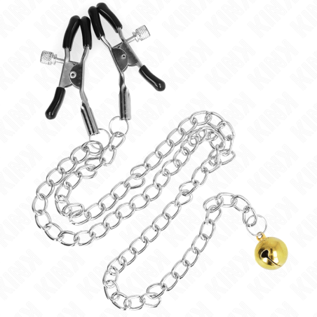 KINK - PINZAS PARA PEZONES CON CAMPANA DORADO Y CADENA 30 CM KINK NIPPLE GRIP