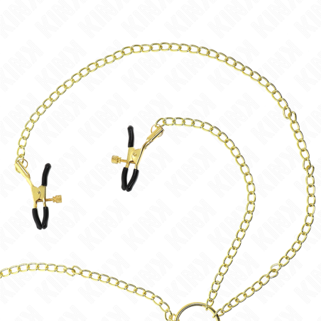 KINK - PINZAS PARA PEZONES Y CLÍTORIS 4 ENGANCHES AJUSTABLE DORADO KINK NIPPLE GRIP