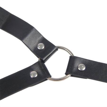 SUBBLIME - 953720 PINZAS PARA EL PECHO CON CORREA DE CUERO BONDAGE NEGRO TALLA ÚNICA SUBBLIME FETISH