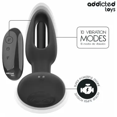 Plug Anal con Lengua Vibradora y Control Remoto - 10 Modos
