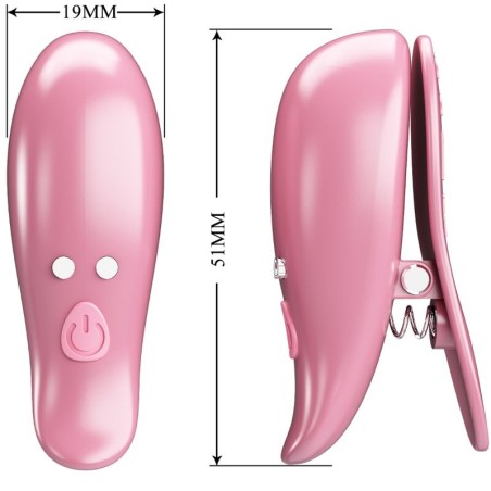 PRETTY LOVE - CAILEY PINZAS PARA PEZONES 10 VIBRACIONES CONTROL REMOTO ROSA PRETTY LOVE