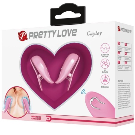 PRETTY LOVE - CAILEY PINZAS PARA PEZONES 10 VIBRACIONES CONTROL REMOTO ROSA PRETTY LOVE