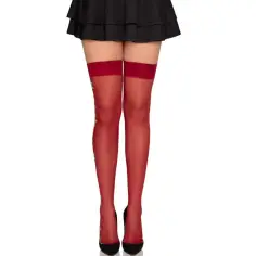LEG AVENUE - 1957 MEDIAS DE LIGUERO CON FLORES ROJAS - TALLA ÚNICA