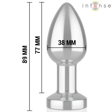Plug Anal Talla M de Metal Vibrador con Luces LED Multicolor