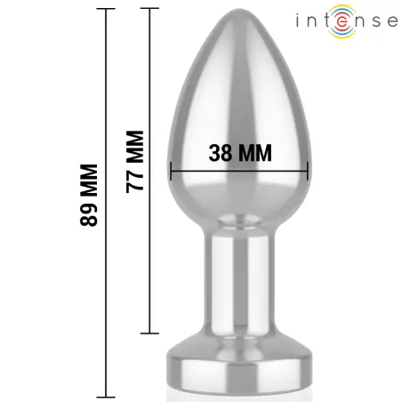 Plug Anal Talla M de Metal Vibrador con Luces LED Multicolor