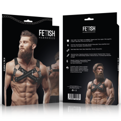 FETISH SUBMISSIVE ATTITUDE - ARNÉS BULLDOG AJUSTABLE NEOPRENO PECHO CRUZADO CON CREMALLERAS HOMBRE FETISH SUBMISSIVE ATTITUDE 2