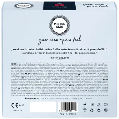 Preservativos Talla XL 60 mm (36 Unidades) | Mister Size
