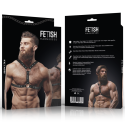FETISH SUBMISSIVE ATTITUDE - ARNÉS ECOPIEL PECHO CON DOBLE SUJECIÓN Y TACHUELAS HOMBRE FETISH SUBMISSIVE ATTITUDE 2